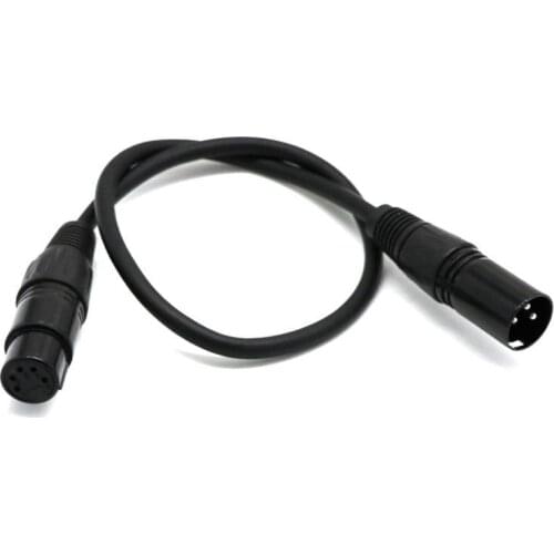 5-Pin Female to 3-Pin Male XLR Turnaround DMX Adapter Connector Cable Lead