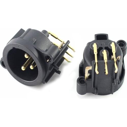 5PCS/Lot NC3MAAH-1 Male Socket/Jack Connector 3-Poles XLR PCB Mounting Panel