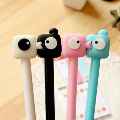8 PCs Creative Cartoon Cute Kiss Couple Gel Pen Black Ink Pen Signature Pen Student Stationery Gel Pen Wholesale
