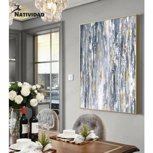 Abstract Canvas Painting Home Decoration Silver Gold Mix and Match Poster Personality Living Room Bedroom Large Wall Decor