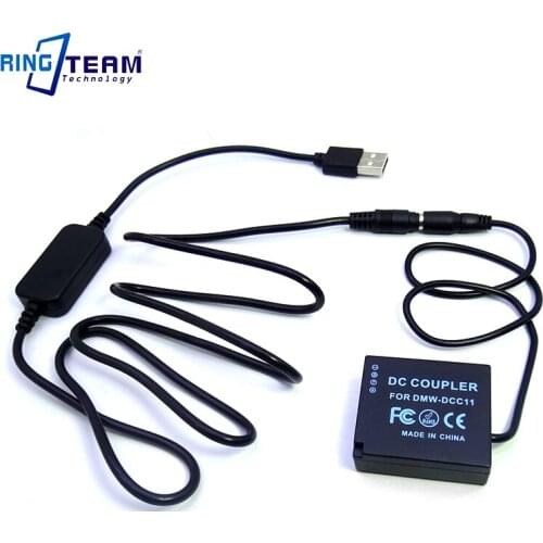 DC Coupler DCC11 Dummy Battery+USB Cable Is Suitable For Panasonic DMC-GF3 GF3K GX7 S6 S6K GX80 GX85 S6K LX100 ZS110 Camera