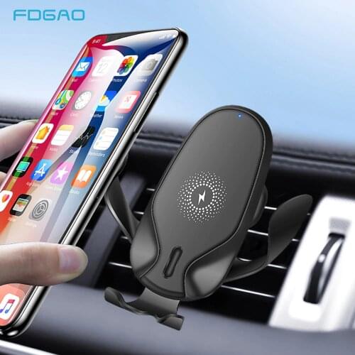 Wireless Car Charger 15W Qi Fast Charging Automatic Clamping Mount Air Vent Phone Holder for iPhone 12 11 XS X 8 Samsung S20 S10