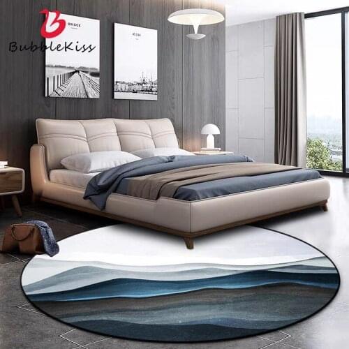 Bubble Kiss Round Carpet Nordic Style Blue Rugs Living Room Customized Home Soft Carpets Coffee Table Mat Bedroom Decor Area Rug