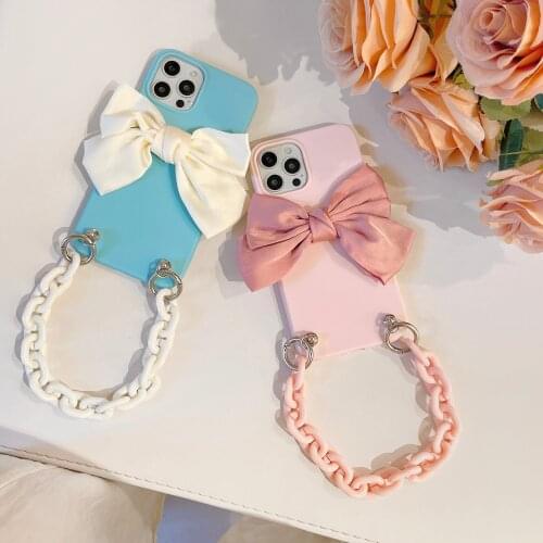 For iPhone 12 11 Pro Max Xs XR 6 7 8Plus Case bow-knot Bracelet Phone Case