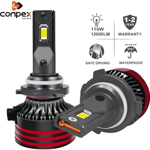 Conpex 2pcs 110W 12000LM Car Led Headlight Bulbs HB3 9005 HB4 9006 H7 H8 H9 H11 H13 LED Canbus H4 H1 H3 9012 Auto Lights Bulbs