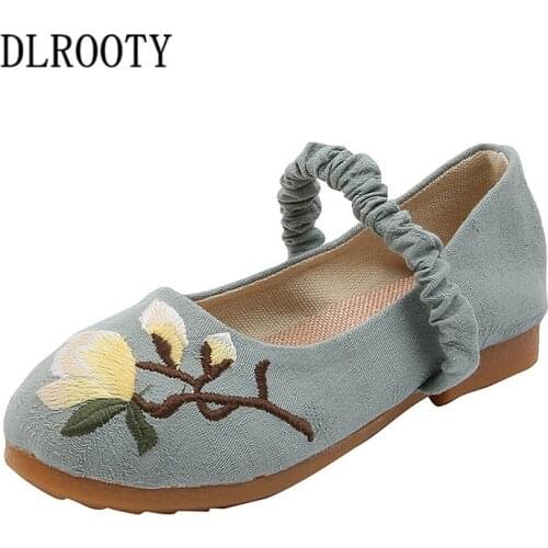 Children Shoes Embroider Shallow Sport Breathable Girl Sneakers Kids Casual Elastic Band Flat Soft Running Autumn Spring Loafers