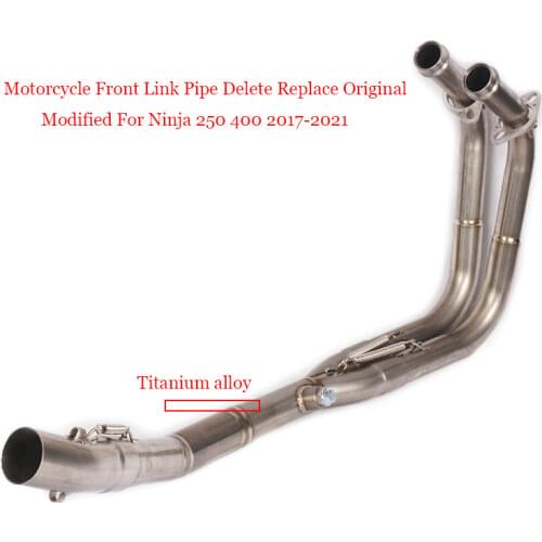 For ninja400 250 2017 2018 2019 Motorcycle Full Connecting Pipe titanium alloy link Exhaust System