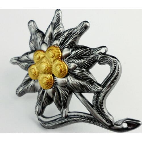 Dark WWII Gebirgsjager German Mountain infantry Edelweiss Cap Badge Military Store 5605101