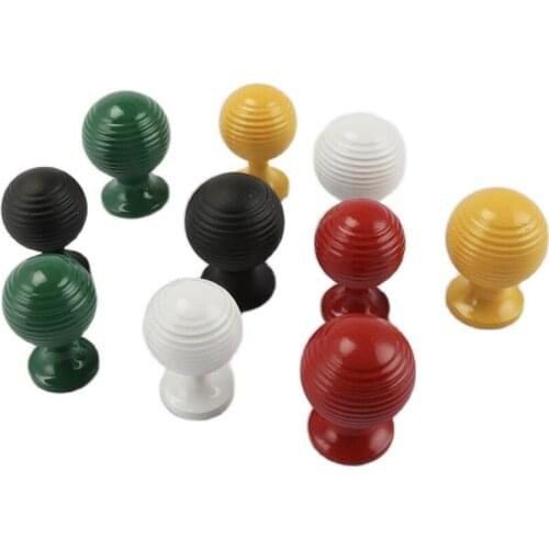 Colorful Green Red Yellow Wardrobe Door European Brass Handle Drawer Round Handle Drawer Pulls and Knobs Childrens Room Handle