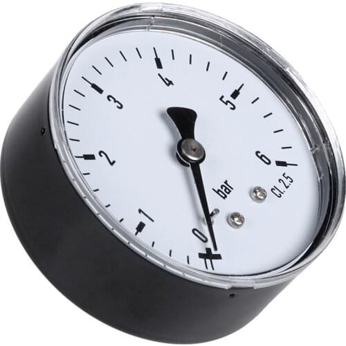 0-6 Bar Pressure Gauge Water Gas Air Pressure Compressor 1/4'' NPT Back Mount