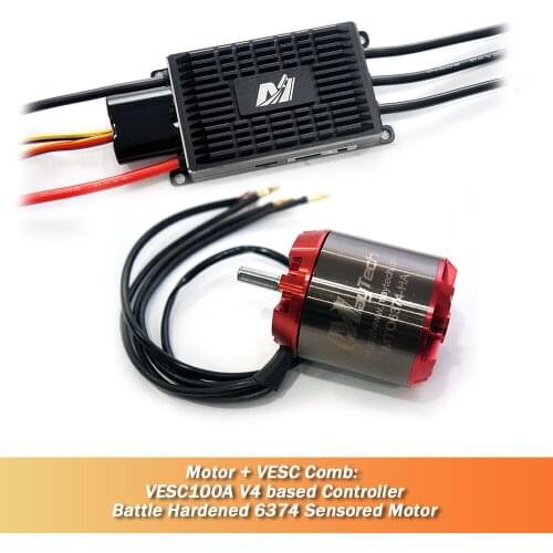 Maytech 6374 90KV Unsealed Sensored Motor High Torque 100A V4 based VESC Controller DIY Electric Skateboard Lawnmower Robots