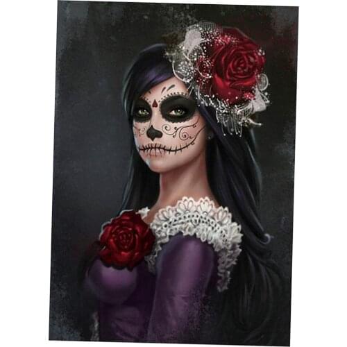 Gothic Witch Shape DIY Full Drill Diamond Painting Set Resin Rhinestone Cross Stitch for Home Decorations 30x40cm