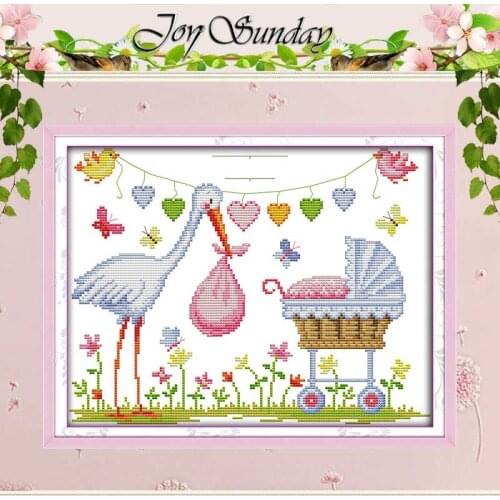 The Crane baby cartoon Counted Cross Stitch DIY 11CT 14CT Cross Stitch Set Chinese Cross-stitch Kit Embroidery Needlework