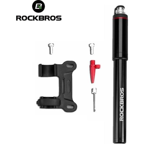 ROCKBROS Aluminum Alloy Bicycle Pump Pressure Gauge Tube 150 PSI High Pressure Mini Air Pump For Bike Cycling Tire Inflator MTB
