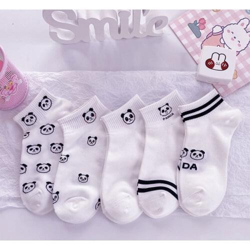 New Fashion Cute Women Ankle Socks Harajuku Designer Funny Anime Panda Underwear Kawaii Girl Student Summer Sport Short Socks