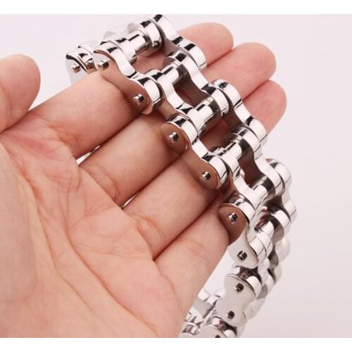 Wholesale Top Quality 18/22mm Huge Heavy Mens Motor Bike Chain Motorcycle Chain Bracelet Bangle 316L Stainless Steel Jewelry