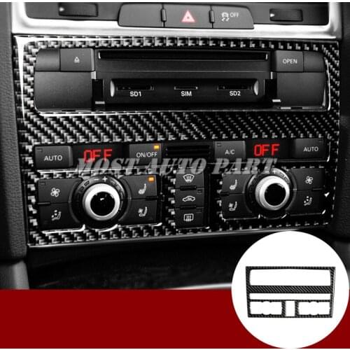 Carbon Fiber Center Console CD & AC Panel Trim Cover 1pcs For Audi Q7 2008-2015 Car accesories interior Car decoration