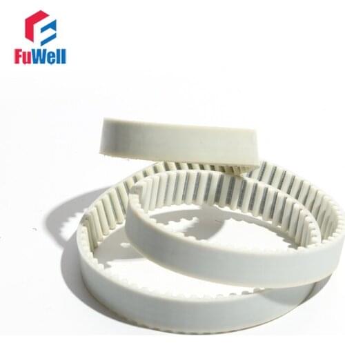 HTD5M Polyurethane Timing Pulley Belt 15/20/25/30mm Width Toothed Belt 5M-3905/3910/3920/3940/3950 White PU Transmission Belt