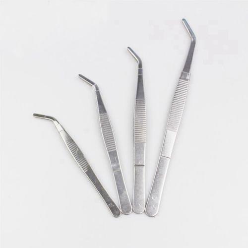 Various Lengths SS Medical Curved Tip Smooth Dressing Forceps Tweezers Labware