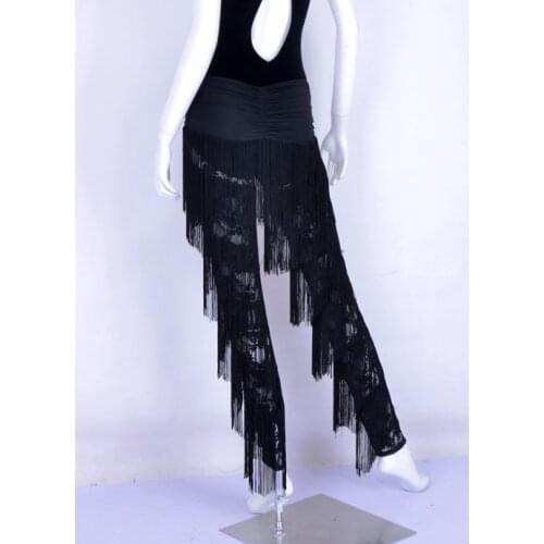 Standard dance, Latin dance, wrinkle, waist, underwear, lace, multi layer tassel, stepping on Latin trousers, P13009