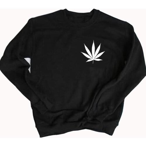 Weed Plant print Sweatshirts Leaf Graphic Sweatshirts Fashion Women pullovers Casual Cotton Funny Sweatshirts womens clothing