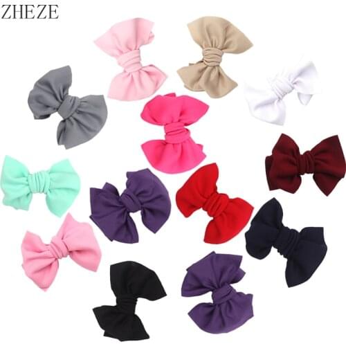 1Pc Solid Color 4.5" Molded Foam Knot Bow Barrettes For Girls Headband DIY Handmade Accessories Children Fashion Hair Clip