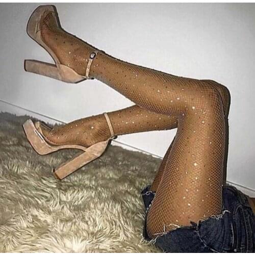 Women Dance Tights Latin Dance Diamond-ironing Mesh Fishnet Stockings Small Mesh Stockings Womens Stockings Sexy Dance Tights