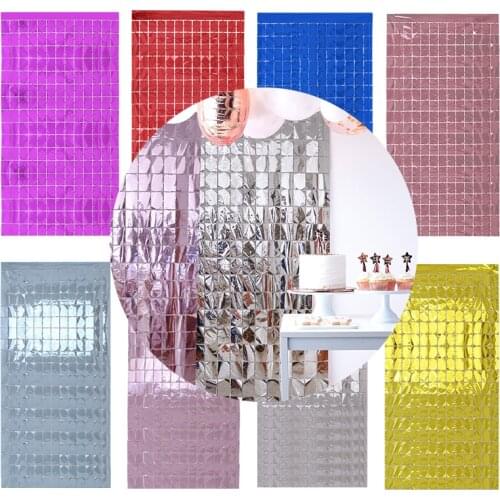 1x2M Party Backdrop Curtain Sequin Foil Rain Curtain Wedding Background Wall Home Decoration Birthday Anniversary Party Supplies