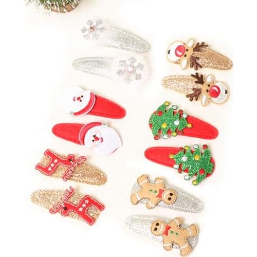 36 Pcs/Lot, Infant Baby Glitter Bow Snap Clips, Holiday Hair Clips, Toddler Girls Gift