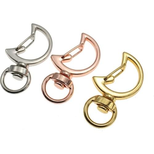 5/10/20Pcs Alloy Moon Key Clasp Spring Rings DIY Craft Ornament Leather Bag Belt Dog Chain Pet Decor Rope Buckle Accessories