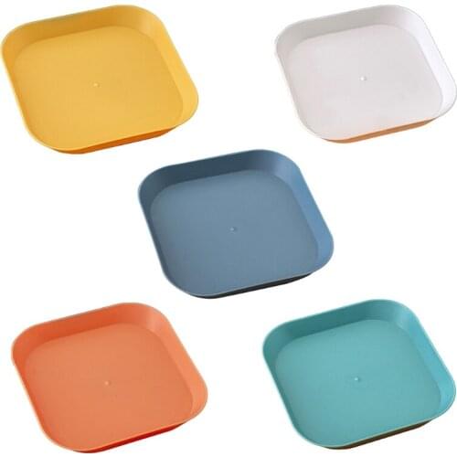 5 inch PP Square Dinner Dish Vegetable Fruit Cake Dessert Snacks Serving Plate Dining Table Garbage Tray Container