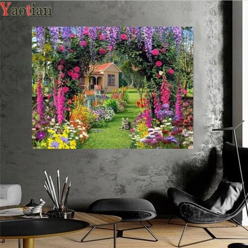 5D diamond painting photo custom diy diamond embroidery most beautiful gardens full square round drill Needlework diamond mosaic
