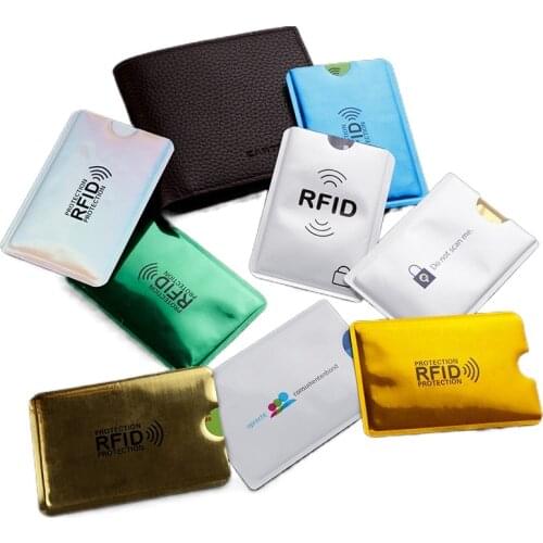7Pcs Anti Rfid Wallet Blocking Reader Lock Bank Card Holder Id Bank Card Case Protection Metal Credit NFC Holder Aluminium