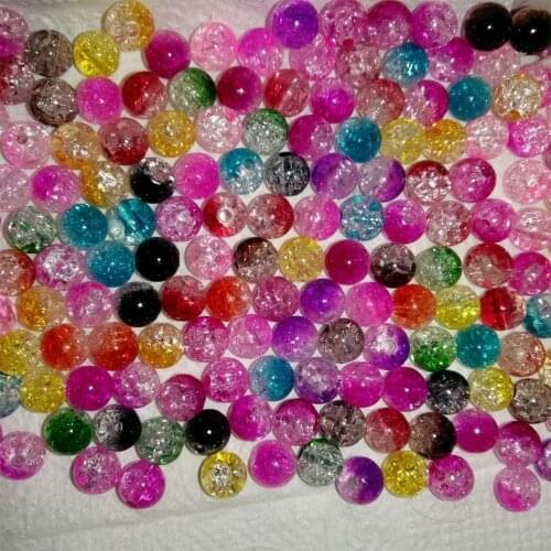 High Quality 8mm/10mm/12mm/14mm/16mm 13-100pcs Random Mixed Crackle Acrylic Beads Spacer Ball Beads Apparel Sewing Accessories