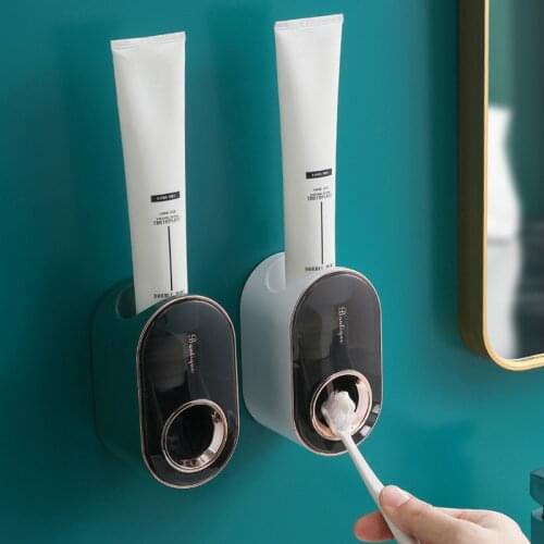 Automatic Toothpaste Dispenser Wall Mount Dust-proof Toothbrush Holder Home Bathroom Waterproof Lazy Toothpaste Squeezer Tool