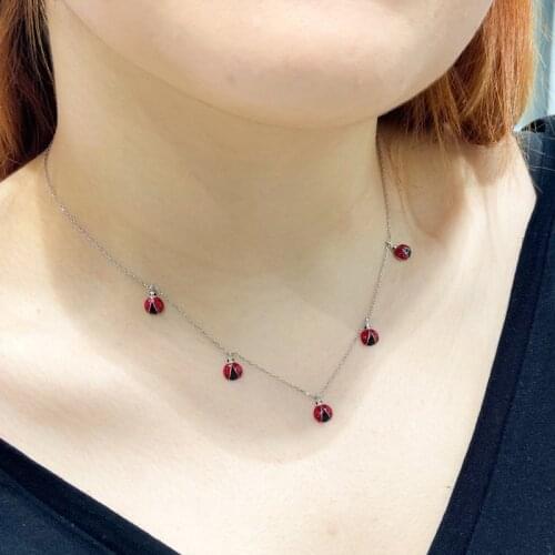 Ladybird Buggy Fortune Necklace Silver Necklace