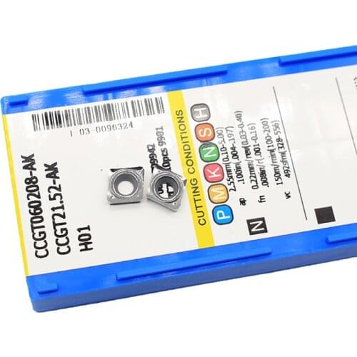 CCGT060208 AK H01 Aluminum Blade Knife 10pcs CCGT060208 Carbide Turning Inserts CNC Lathe Internal Turning Tool