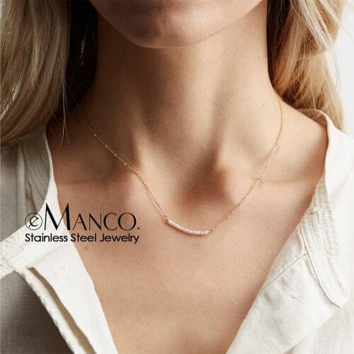 E-Manco multi layered stainless steel necklace set for women minimalist pendants necklace women choker necklaces