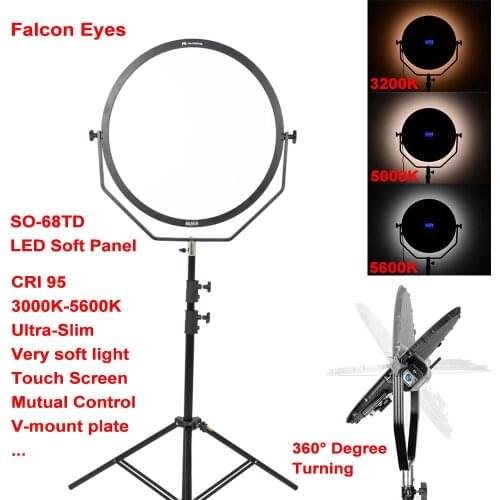 Falcon Eyes SO-68TD 68W LED 60cm Panel Dimmable High CRI95 3000-5600K Lighting Video Film Studio Photography Continuous Light