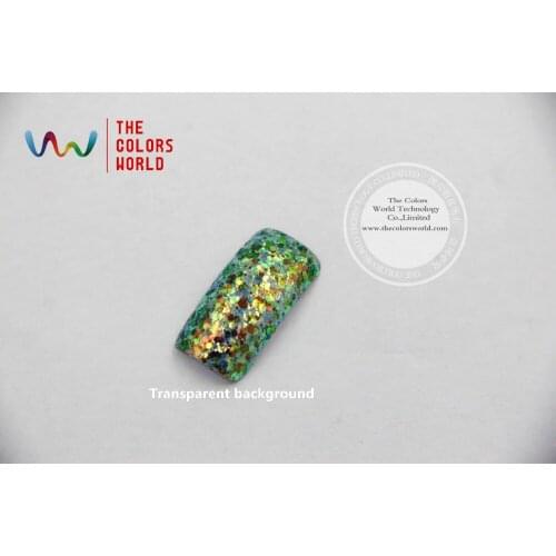 HR5104-313 Mix Iridescent Rainbow Colors and Hexagon shapes Glitter for nail art makeup and DIY decoration