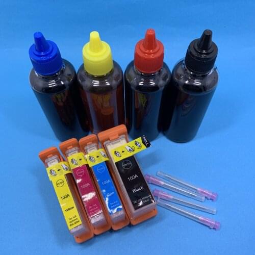 YOTAT 4*100ml dye ink + refill ink cartridge LM100A for lexmark 100 100xl 105xl 108xl for lexmark S305 S308 S402 S405 S408 S502