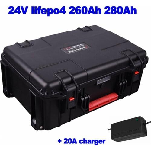 LiFePO4 24V 25.6v lithium iron phosphate 260ah 280ah Battery Pack for robot Propeller UPS Solar wind energy storage +20A charger