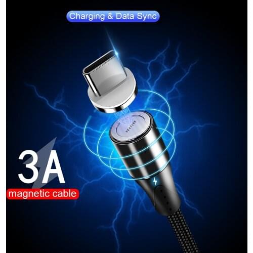Obobix Magnetic USB Type C Cable For Samsung Galaxy Note 10 S10 Plus Fast Charging Data Sync LED Charger Mobile Phone Cable Cord