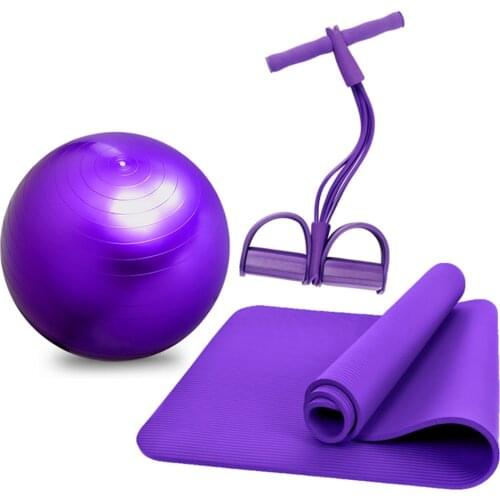 Yoga Set Health Fitness Home Yoga Mat with Rally Stretch Strap Yoga Ball Pedal Ttension Rope Band Yoga Strap Resistance Bands