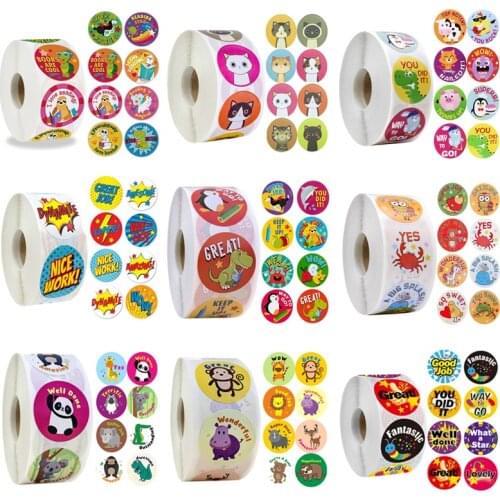 500 pcs/roll cute Cartoon Animal Stickers Thank You diy Scrapbooking for Handmade Gift decoration Labels Kids Reward Sticker