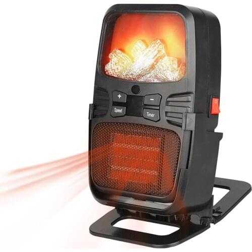 2020 New Electric Flame Heater Wall Plug-in Space Warmer Mini Portable Adjustable Thermostat for Indoor Home Office Dormitory