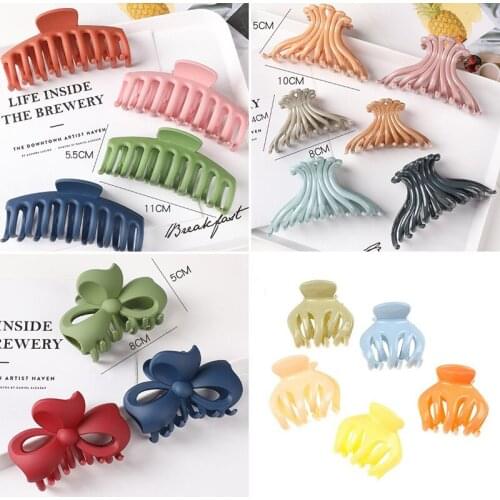 New Korean Solid Big Hair Claws Multiple Styles Acrylic Flower Hair Clips Hairpins Barrette Women Headwear Hair Accessories