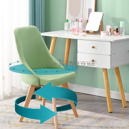 Dining chair home modern simple casual solid wood dining chair rotatable makeup chair net red ins chair desk chair