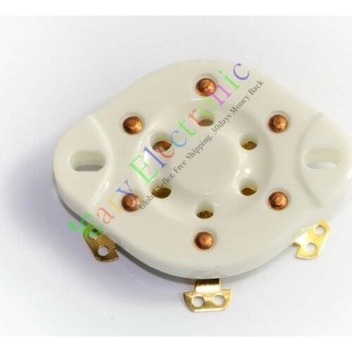 Wholesale and retail 4pc 6PIN Gold Ceramics Vacuum TUBE SOCKET SAVER FOR VT57 VT58 AUDIO tube amps free shipping