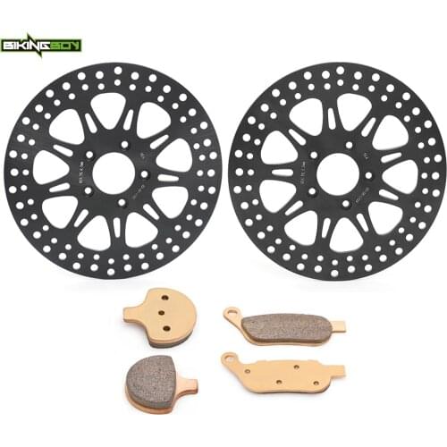 BIKINGBOY 11.5" Front Rear Brake Discs Rotors Disks + Pads For Harley LSTSB Softail Cross Bones 1584 2008 2009 2010 2011 Set